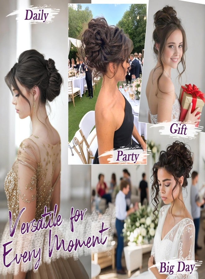 BARSDAR 2 PCS Dark Brown Messy Bun Hair Piece - Elastic Dark Brown Messy Hair Bun Scrunchies for Women - Thick Soft Synthetic Large Fluffy Donut Updo Hair Extensions Chignons Hairpieces Daily - Image 5